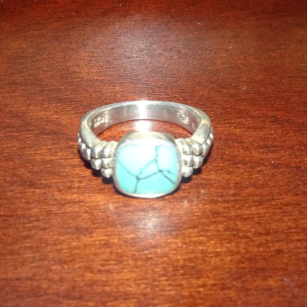 SS 925 MD Faux Turquoise Ring Size 5.5